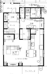 玄関近くに洗面スペースの例